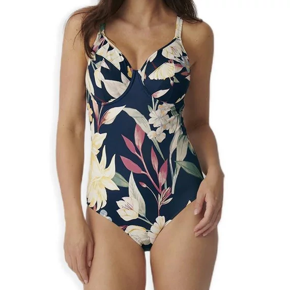 Triumph Botanical Leaf OW 02 kék virágos fürdőruha